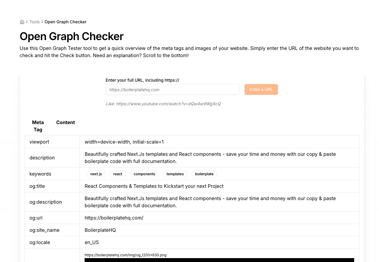 Open Graph Checker